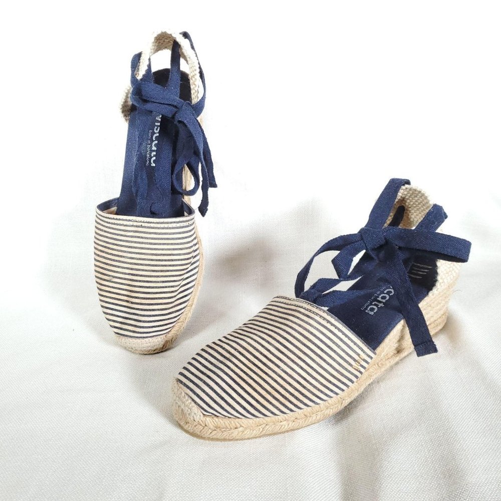 viscata Spanish striped ankle straps espadrilles